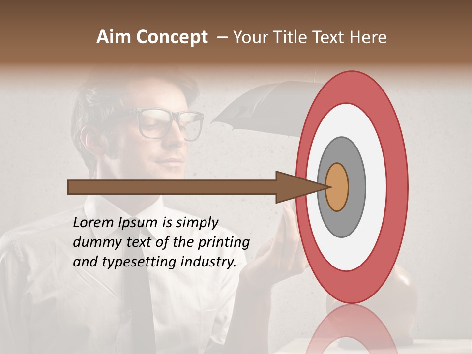 Earn Piggy Businessman PowerPoint Template