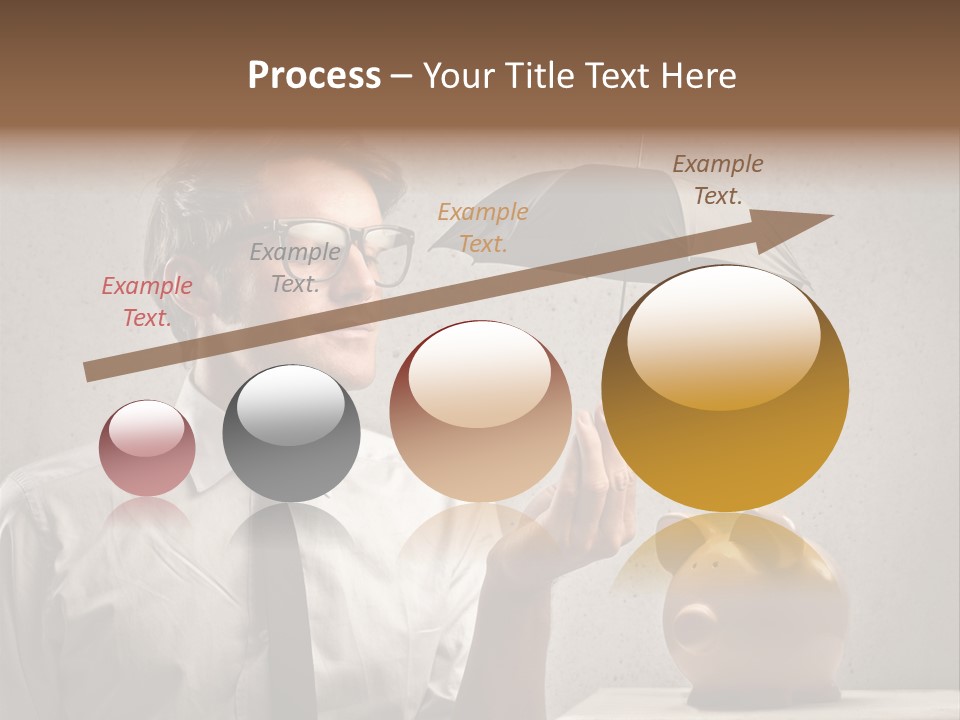 Earn Piggy Businessman PowerPoint Template