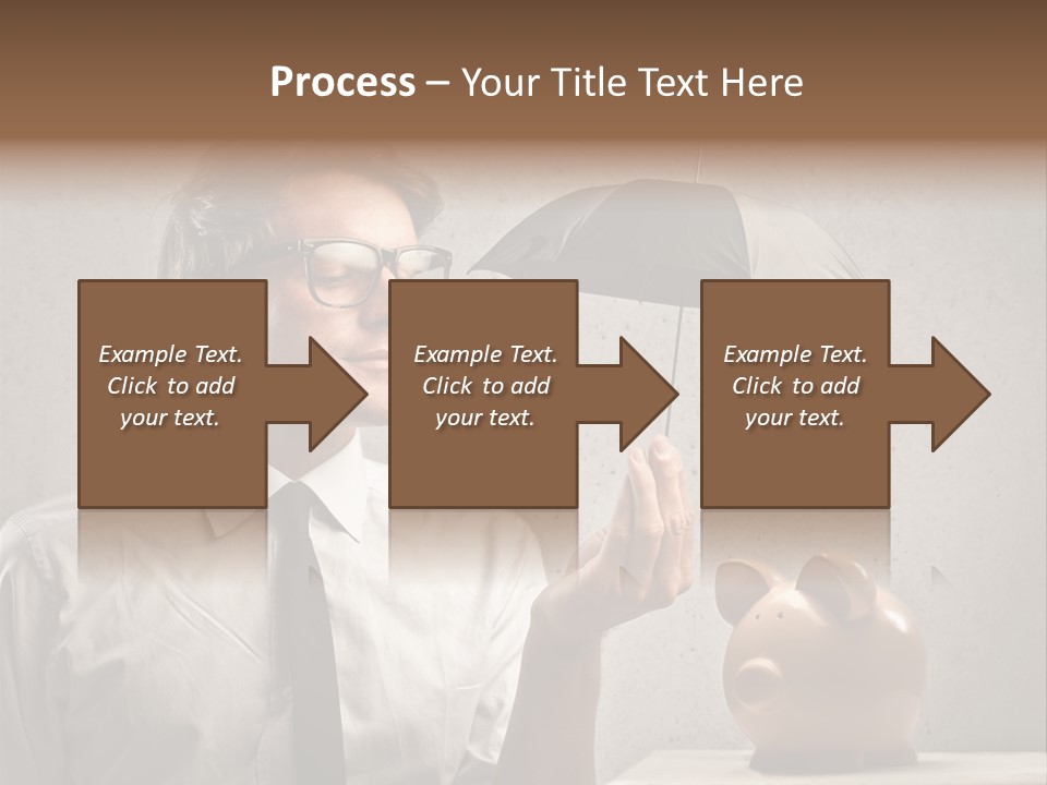 Earn Piggy Businessman PowerPoint Template