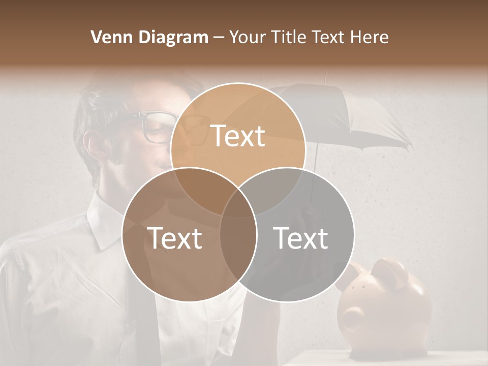 Earn Piggy Businessman PowerPoint Template