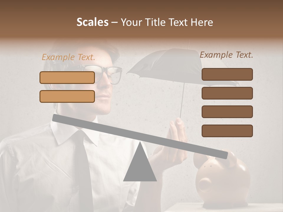 Earn Piggy Businessman PowerPoint Template