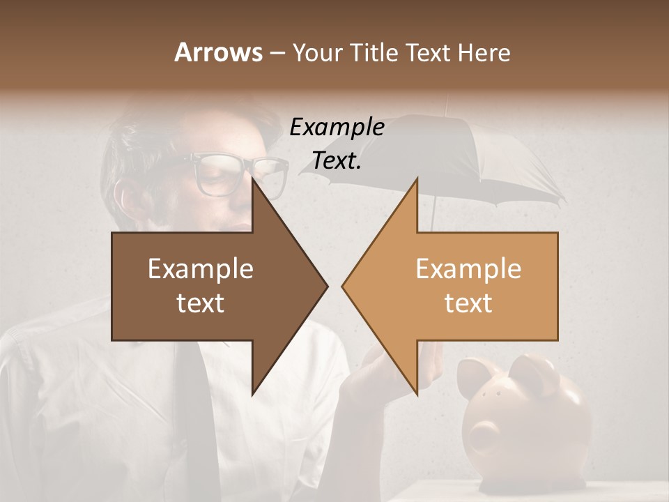 Earn Piggy Businessman PowerPoint Template