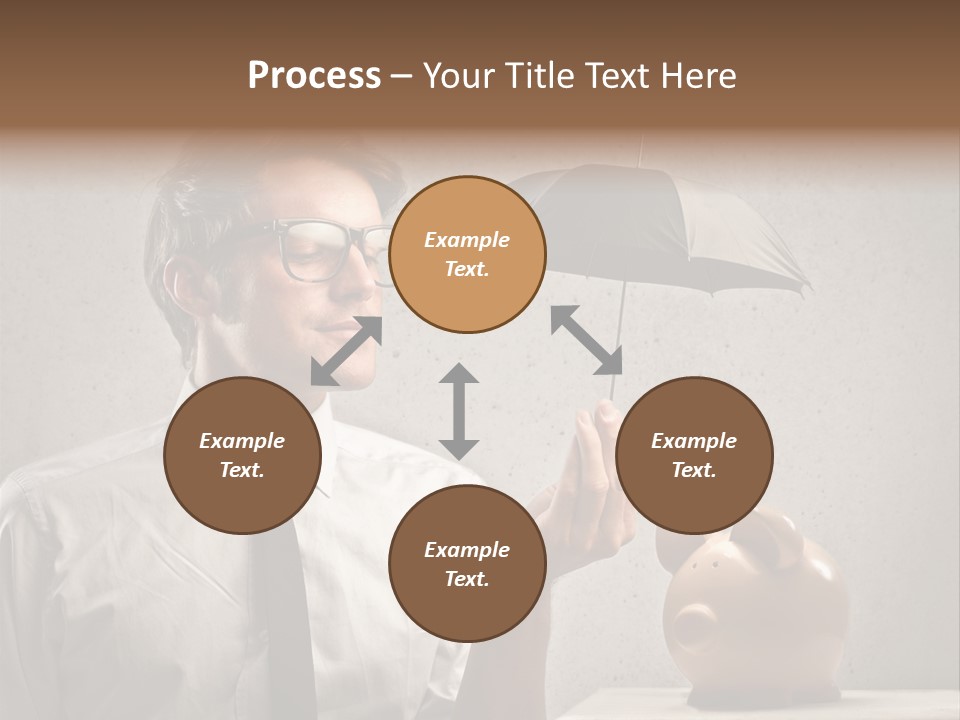 Earn Piggy Businessman PowerPoint Template