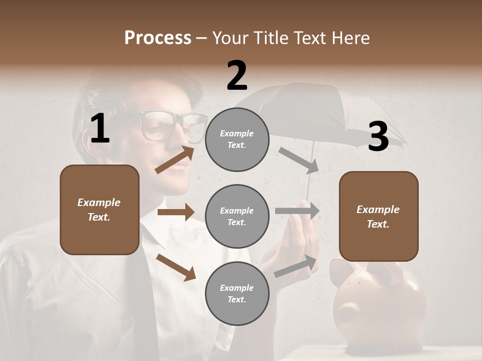 Earn Piggy Businessman PowerPoint Template