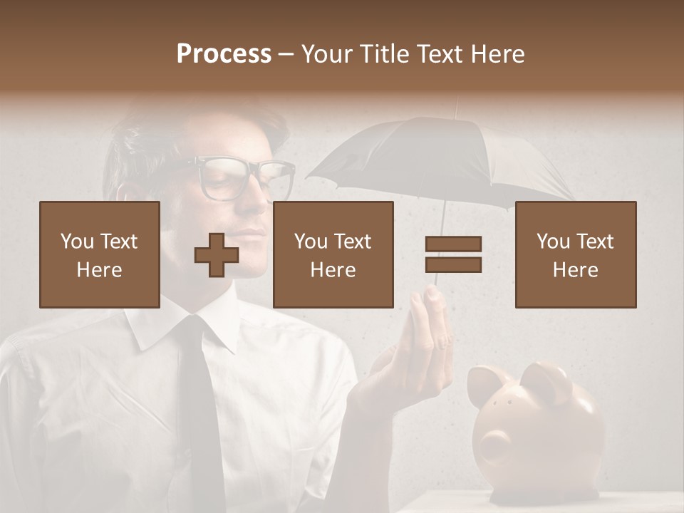 Earn Piggy Businessman PowerPoint Template