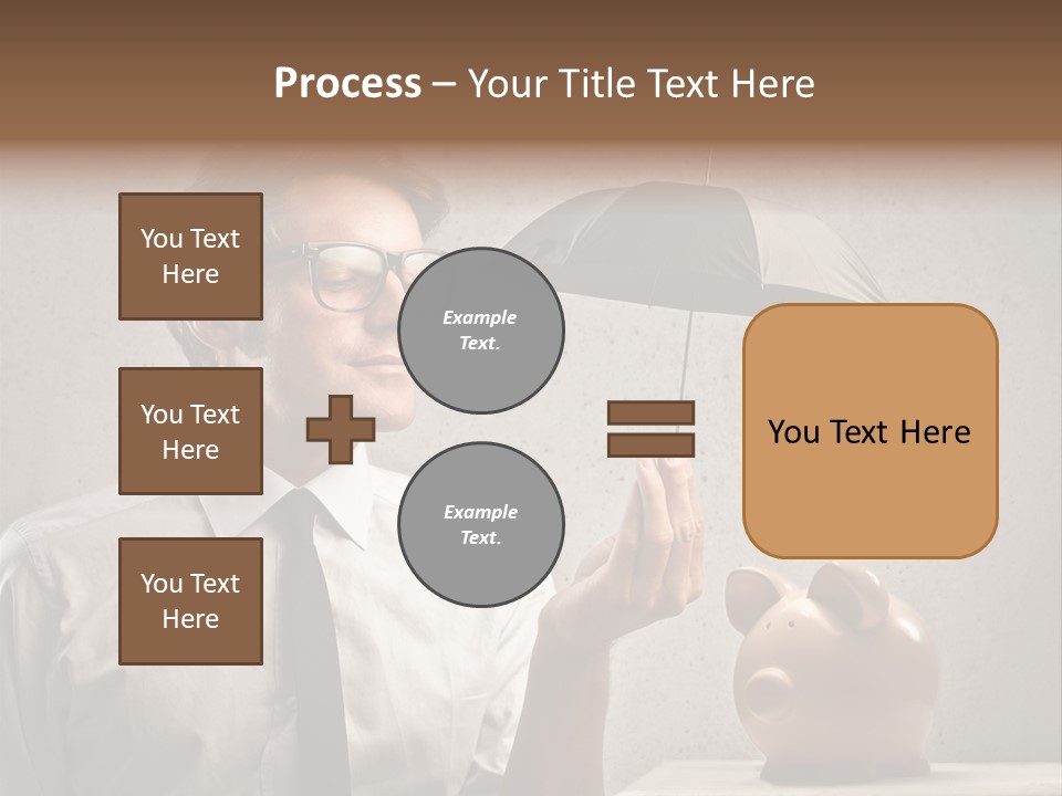 Earn Piggy Businessman PowerPoint Template