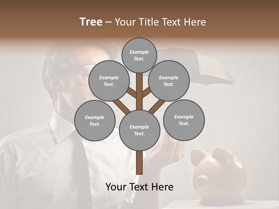 Earn Piggy Businessman PowerPoint Template