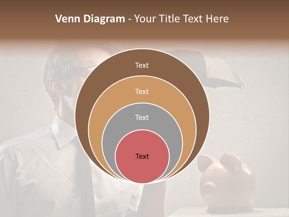 Earn Piggy Businessman PowerPoint Template