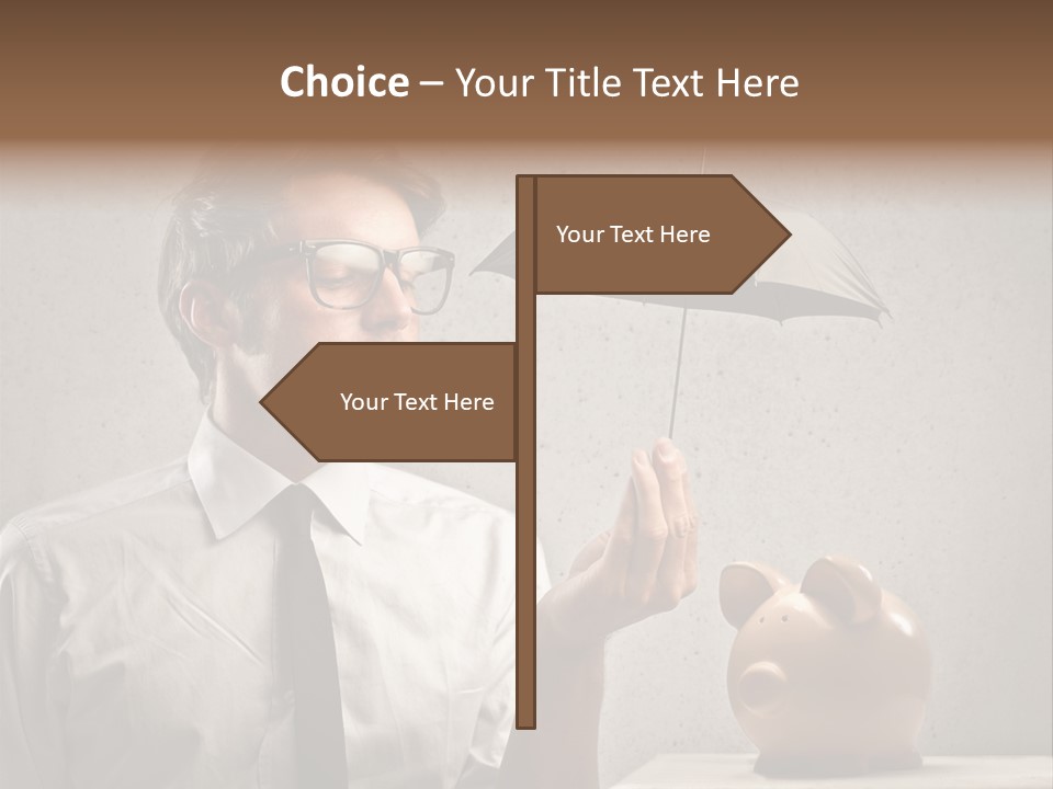 Earn Piggy Businessman PowerPoint Template