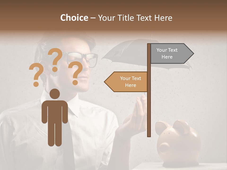 Earn Piggy Businessman PowerPoint Template