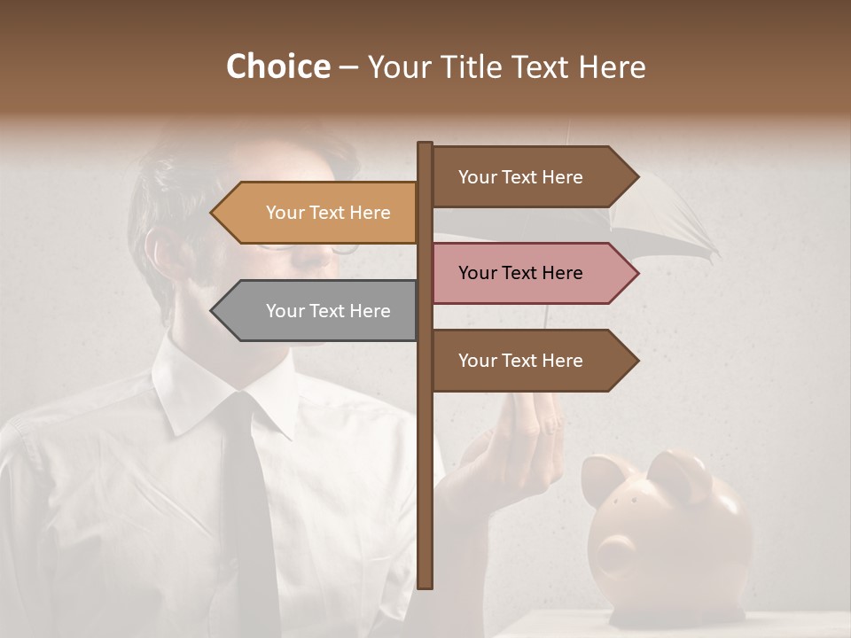 Earn Piggy Businessman PowerPoint Template