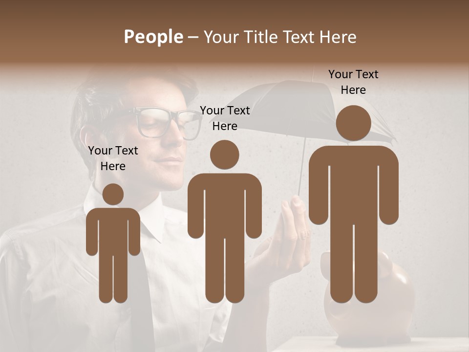 Earn Piggy Businessman PowerPoint Template