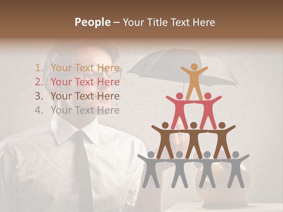 Earn Piggy Businessman PowerPoint Template