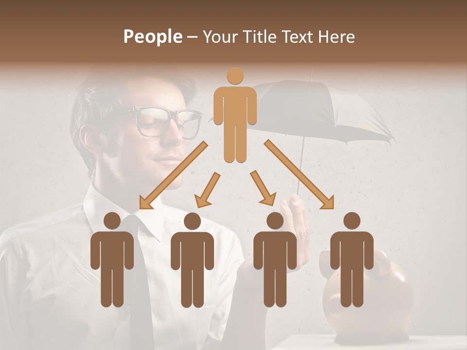 Earn Piggy Businessman PowerPoint Template