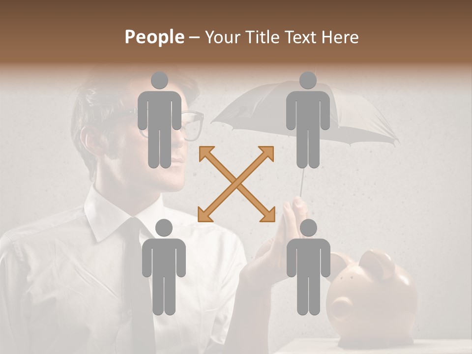 Earn Piggy Businessman PowerPoint Template