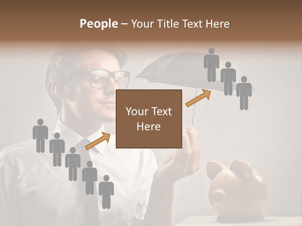 Earn Piggy Businessman PowerPoint Template