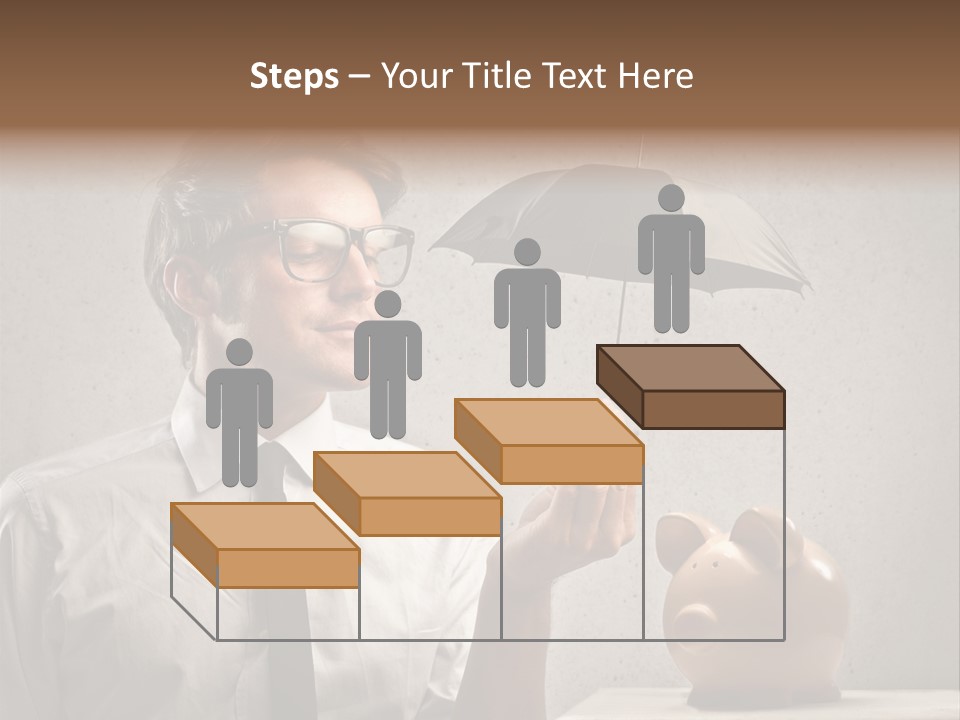 Earn Piggy Businessman PowerPoint Template