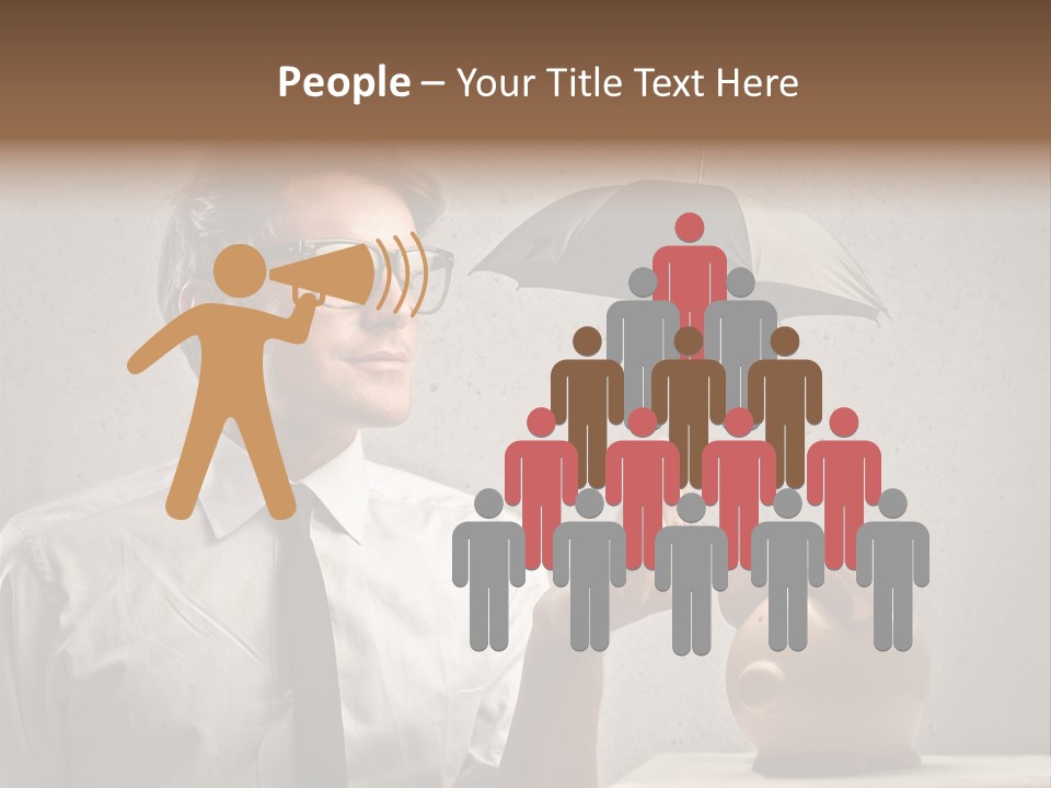 Earn Piggy Businessman PowerPoint Template