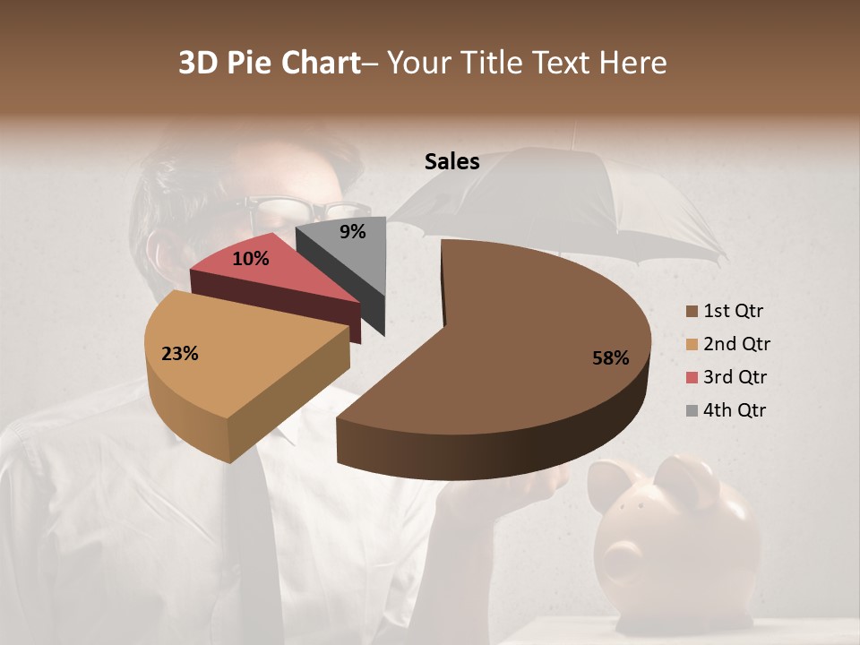 Earn Piggy Businessman PowerPoint Template