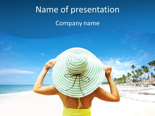 Mexican Girl Ocean PowerPoint Template