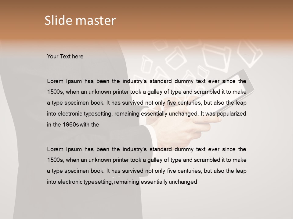 Display Young Holding PowerPoint Template