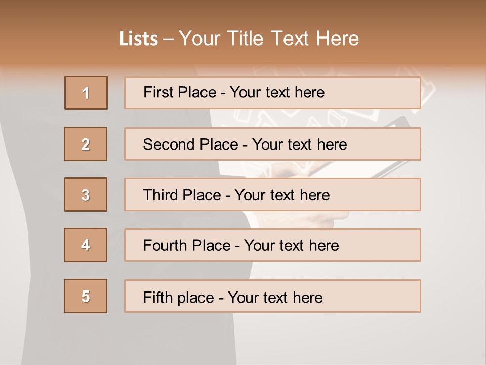 Display Young Holding PowerPoint Template