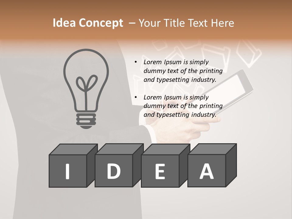 Display Young Holding PowerPoint Template
