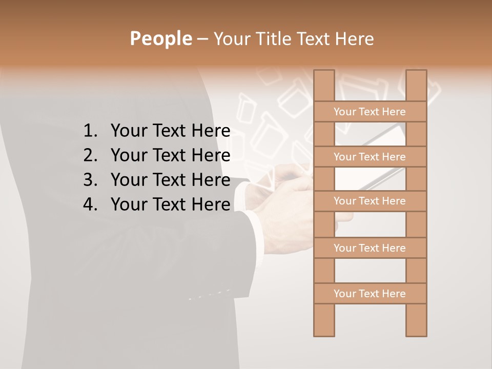 Display Young Holding PowerPoint Template