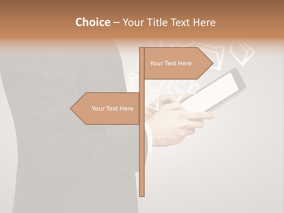 Display Young Holding PowerPoint Template