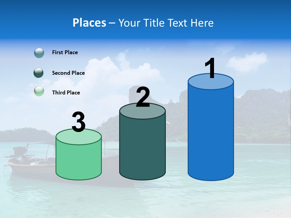 Paradise Boat Blue PowerPoint Template