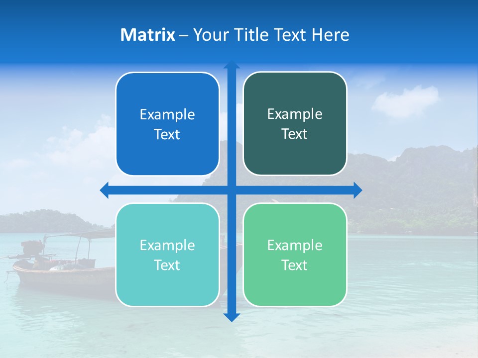 Paradise Boat Blue PowerPoint Template