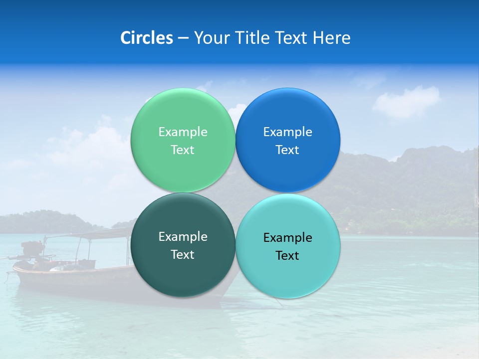 Paradise Boat Blue PowerPoint Template