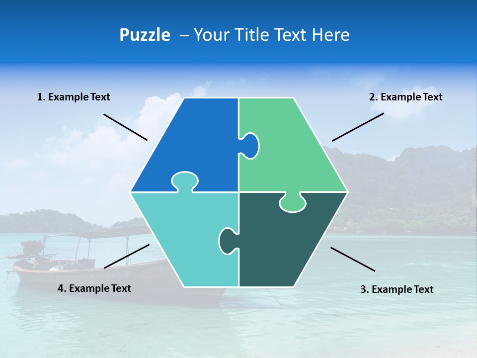 Paradise Boat Blue PowerPoint Template