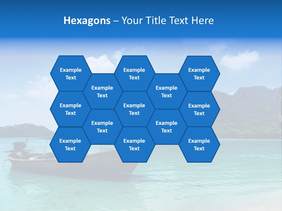 Paradise Boat Blue PowerPoint Template