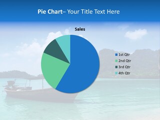 Paradise Boat Blue PowerPoint Template