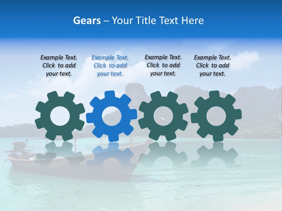 Paradise Boat Blue PowerPoint Template