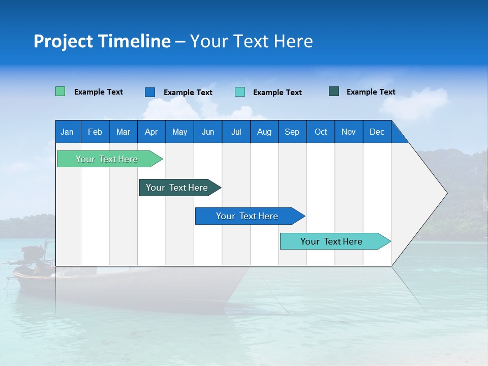 Paradise Boat Blue PowerPoint Template