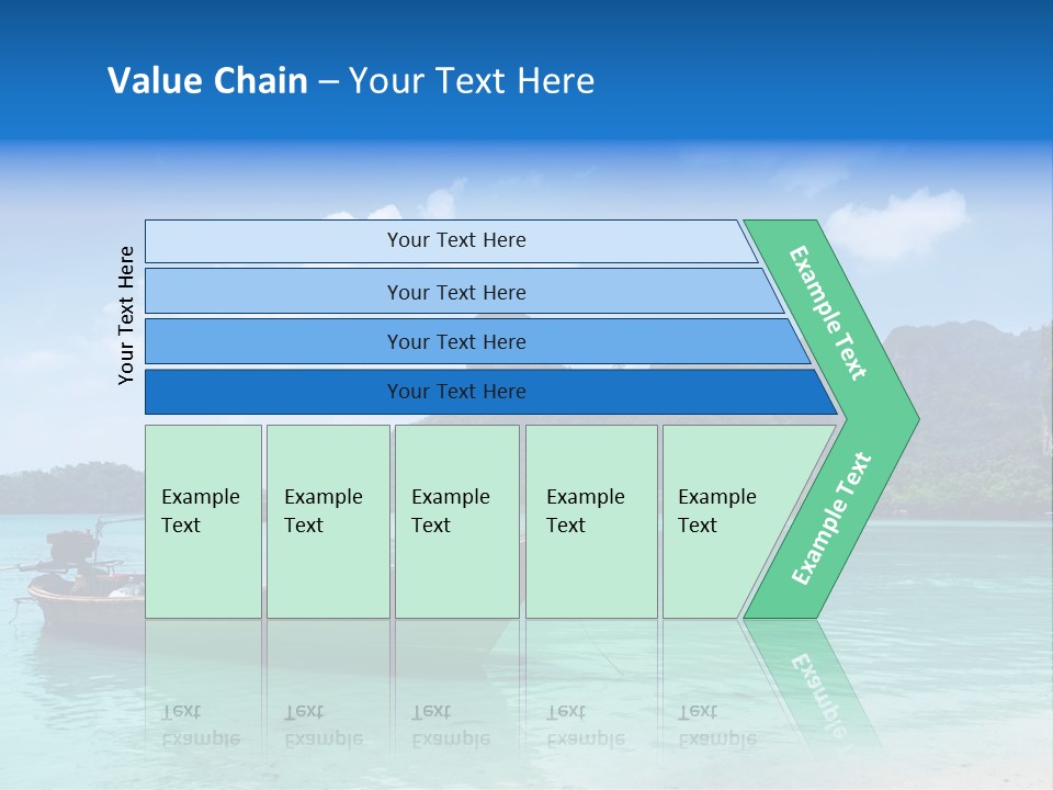 Paradise Boat Blue PowerPoint Template