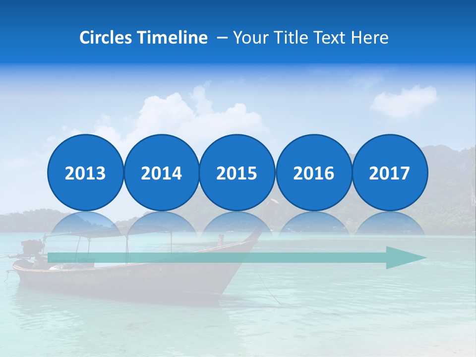 Paradise Boat Blue PowerPoint Template