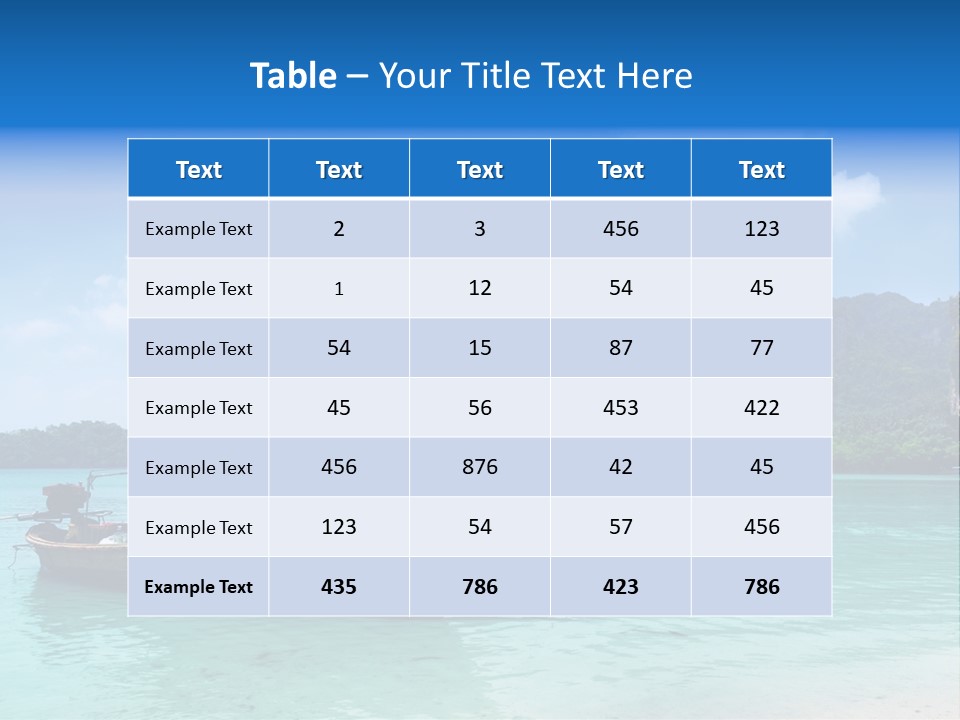 Paradise Boat Blue PowerPoint Template