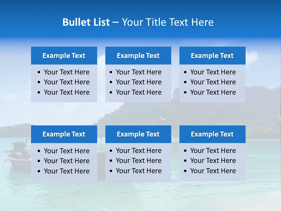 Paradise Boat Blue PowerPoint Template