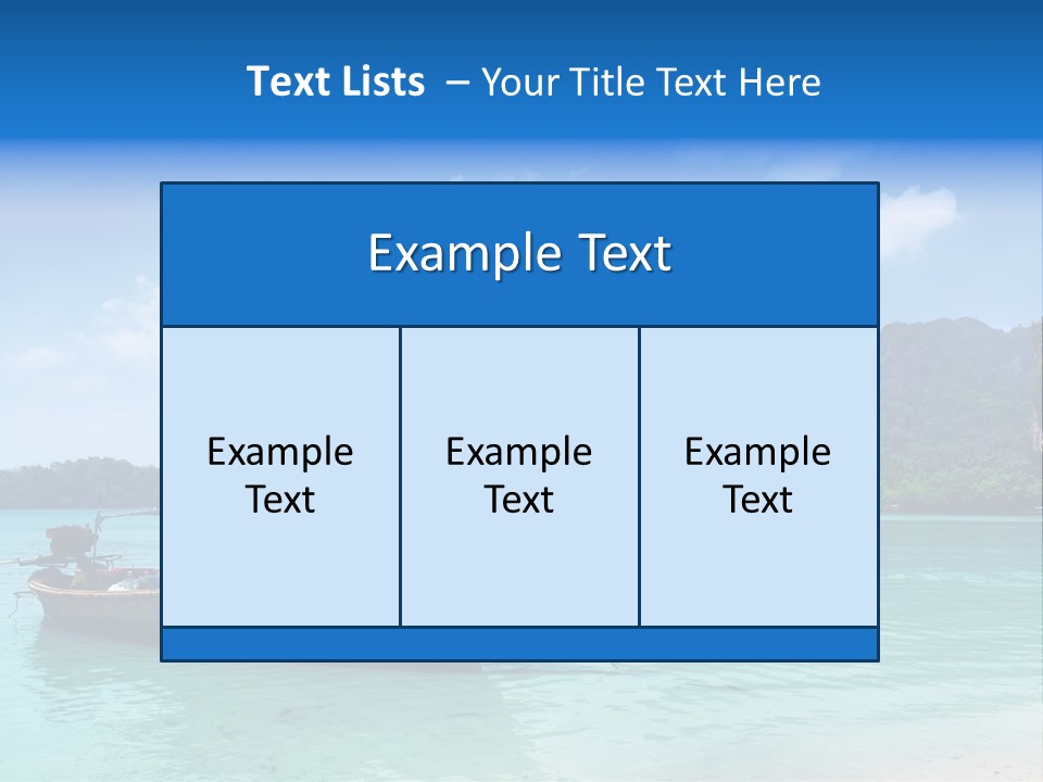 Paradise Boat Blue PowerPoint Template