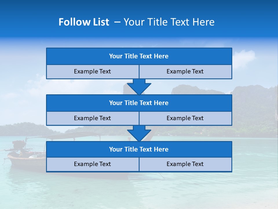 Paradise Boat Blue PowerPoint Template