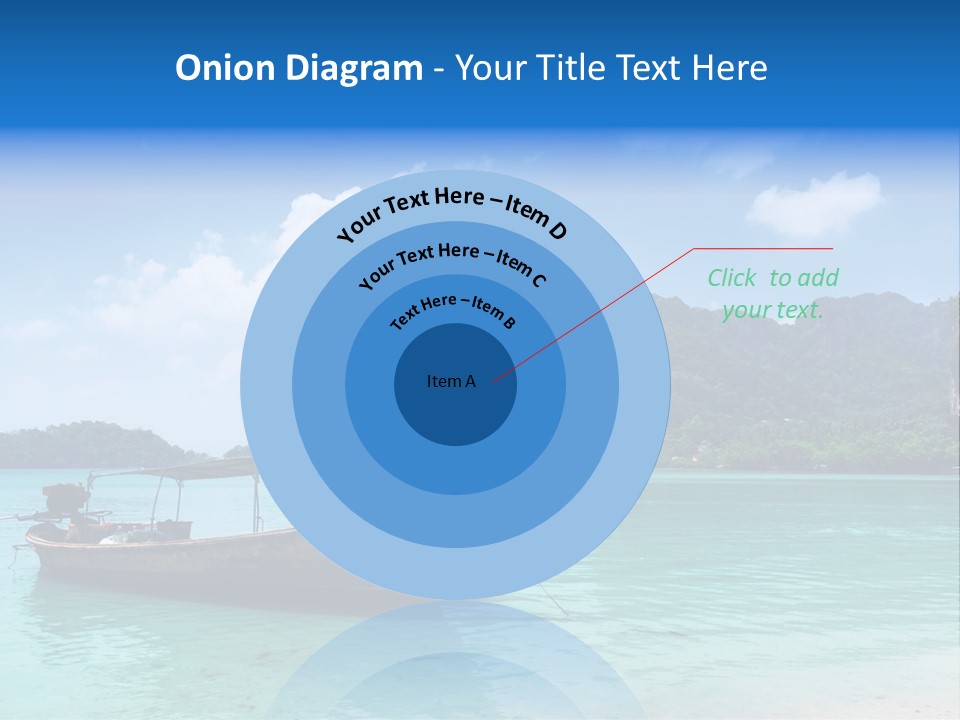 Paradise Boat Blue PowerPoint Template