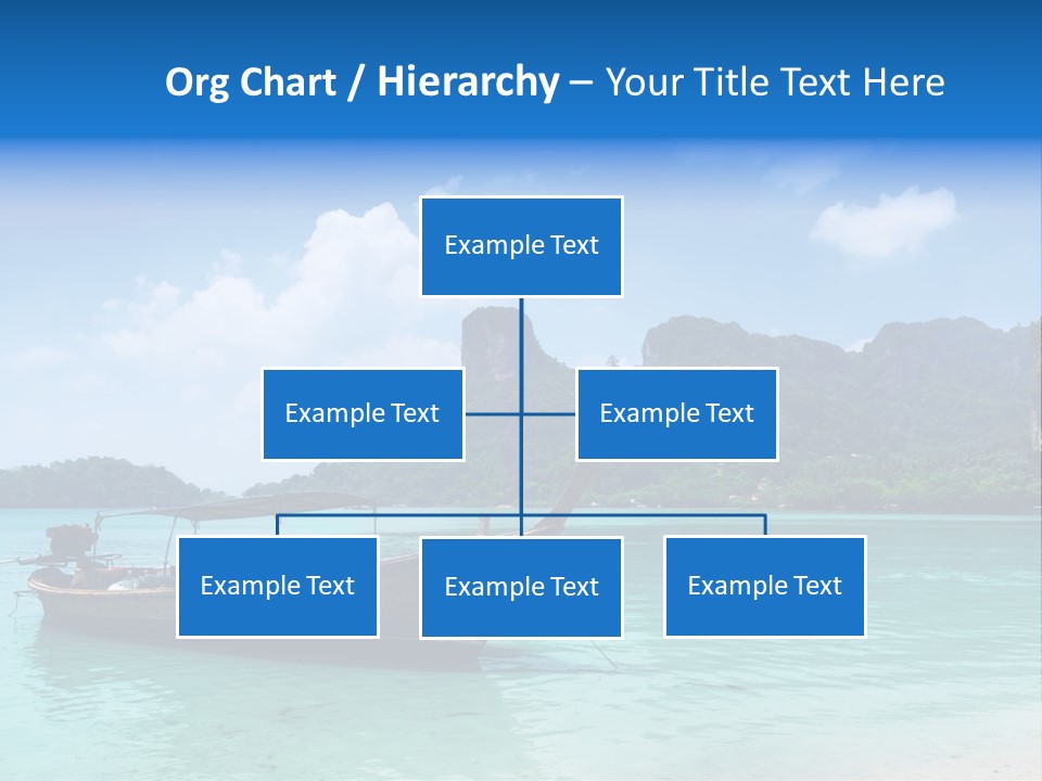 Paradise Boat Blue PowerPoint Template
