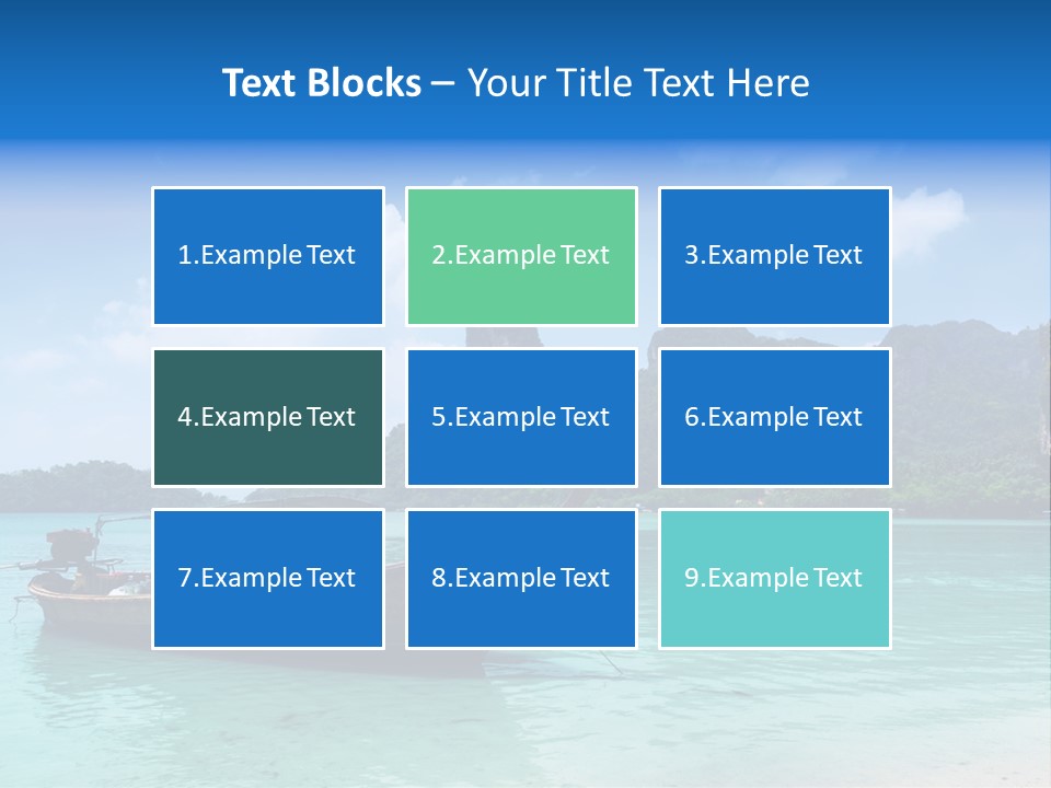 Paradise Boat Blue PowerPoint Template