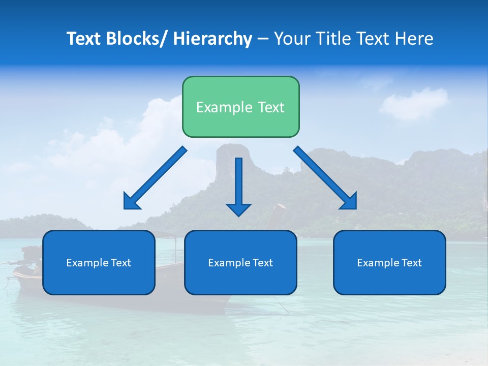 Paradise Boat Blue PowerPoint Template