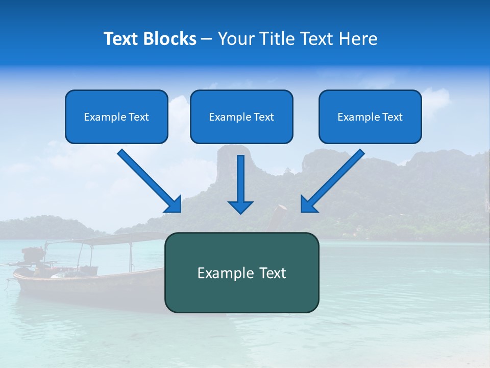 Paradise Boat Blue PowerPoint Template