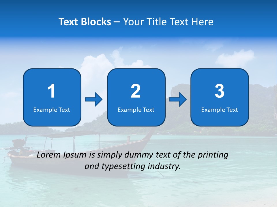 Paradise Boat Blue PowerPoint Template