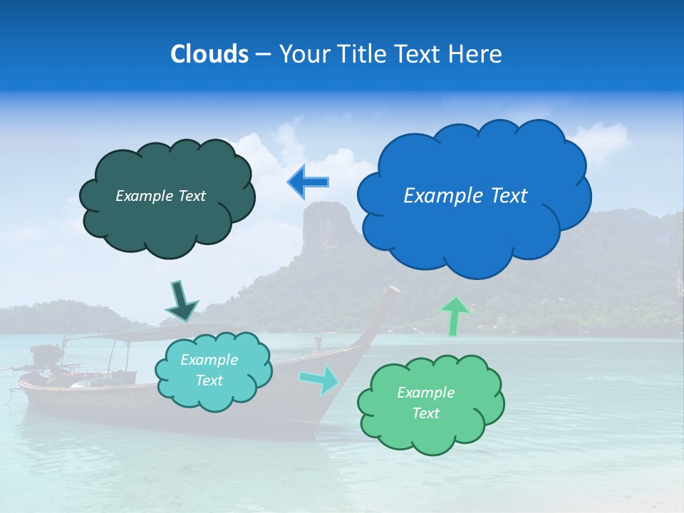 Paradise Boat Blue PowerPoint Template